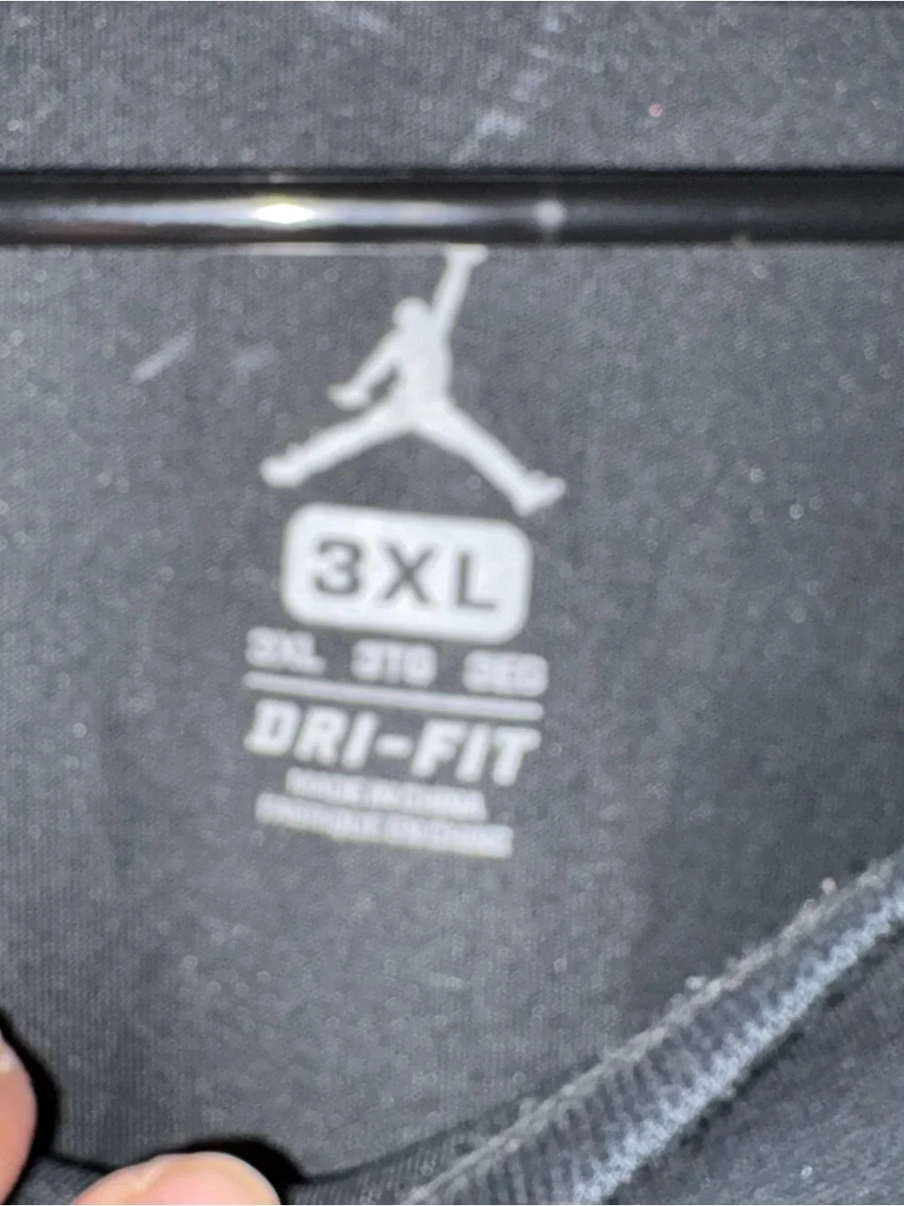 Jordan Black Dri-FIT Tee with White Jumpman Print